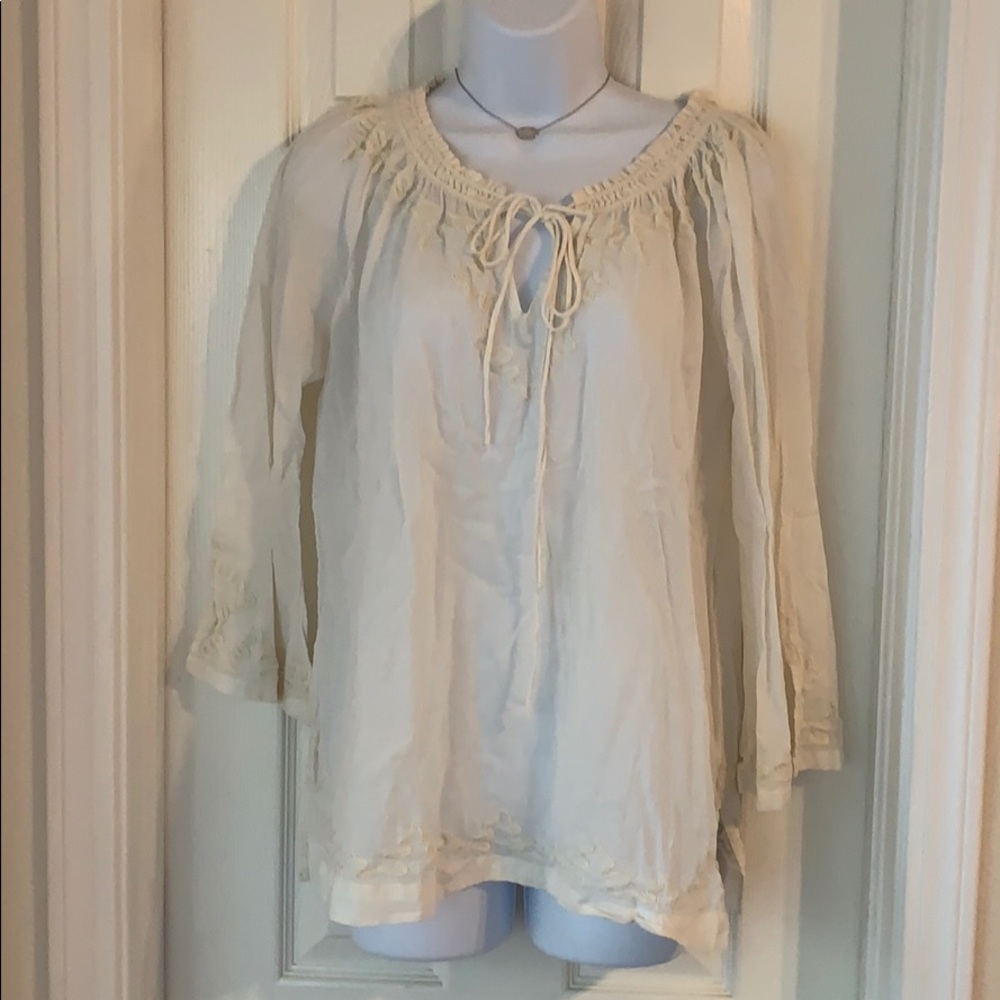 Lucky Brand Cream Long Sleeve Shirt